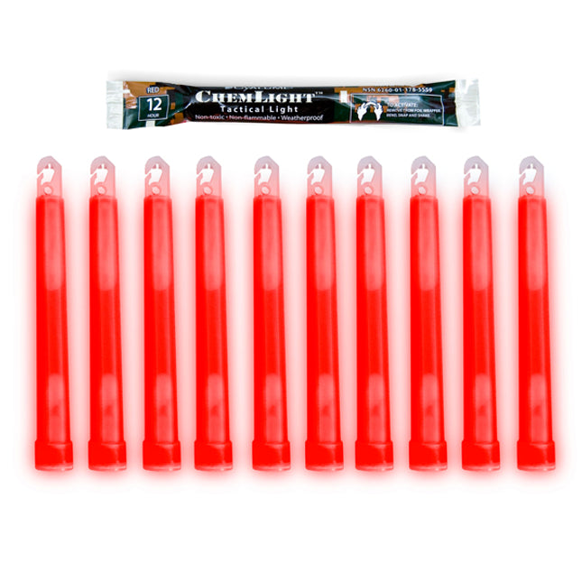6 INCH RED CHEMLIGHTS 6吋紅色12小時夜光棒 (10支裝)